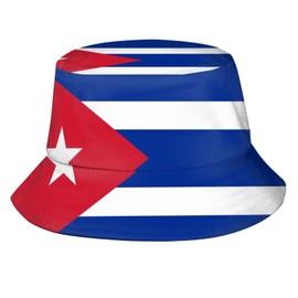 Cute Cuba Flag Bucket Hats Fashion Packable Cuban Sun Cap Summer Travel Outdoor Fisherman Cap for Adults Women Men