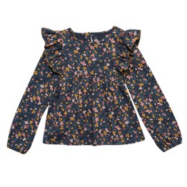 Modern Moments by Gerber Baby Girls' Ruffles Top and Wide Leg Pant Set, Navy Berry, 18 Months