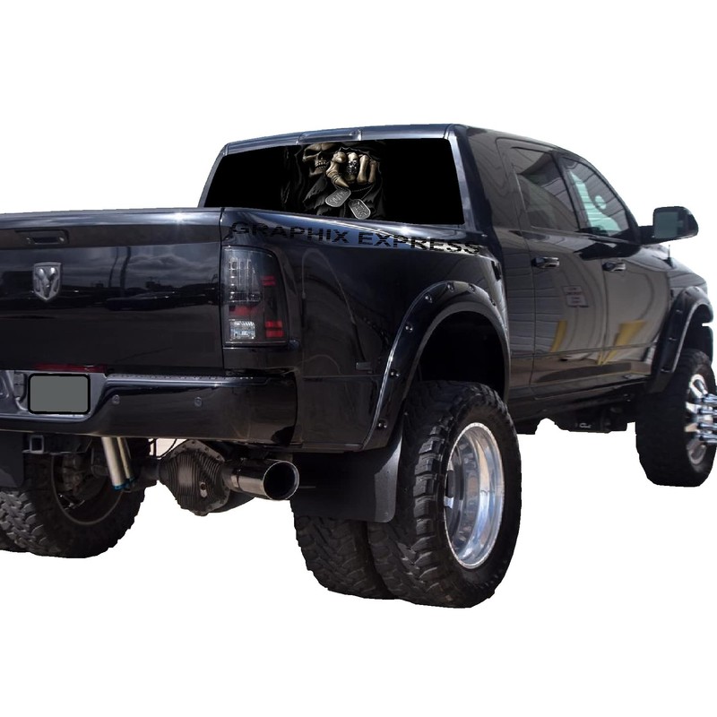 GRAPHIX EXPRESS Truck Back Window Graphics - Grim Reaper Decal