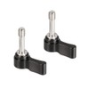 CAMVATE M6 Ratchet Wingnut Assembly Knob Black (A Pair) -