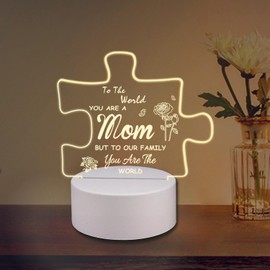 MGahyi Gifts for Mom from Daughter Son,Acrylic Engraved Night Light Gifts for Mom,Mom Gifts for Mother's Day,Unique Night Lamp Mom Present for Christmas, Plastic Base