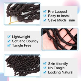 24 Inch Soft Locs Crochet Hair 8 Packs Pre Looped Faux Locs Crochet Braids Goddess Locs Hair For Black Women（24Inch 8pcs,99J）