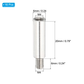 PATIKIL 16 Pcs M4x20+6mm Stainless Steel Standoff Extension Posts Screws,Metric Male Female Thread Adapters Spacer for PCB,Quadcopter Drone,Computer & Circuit Board Assortment Kit