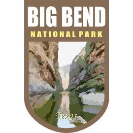 Big Bend National Park Sticker Vinyl Chevron | Wilderness Nature Outdoors Hiking Camping Travel Adventure Gift Stickers Waterproof RV Trailer Car Luggage Decal