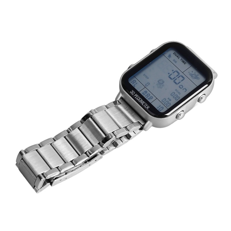 Men Led Digital Watch Creative Square Waterproof Backlight Pedometer Sports