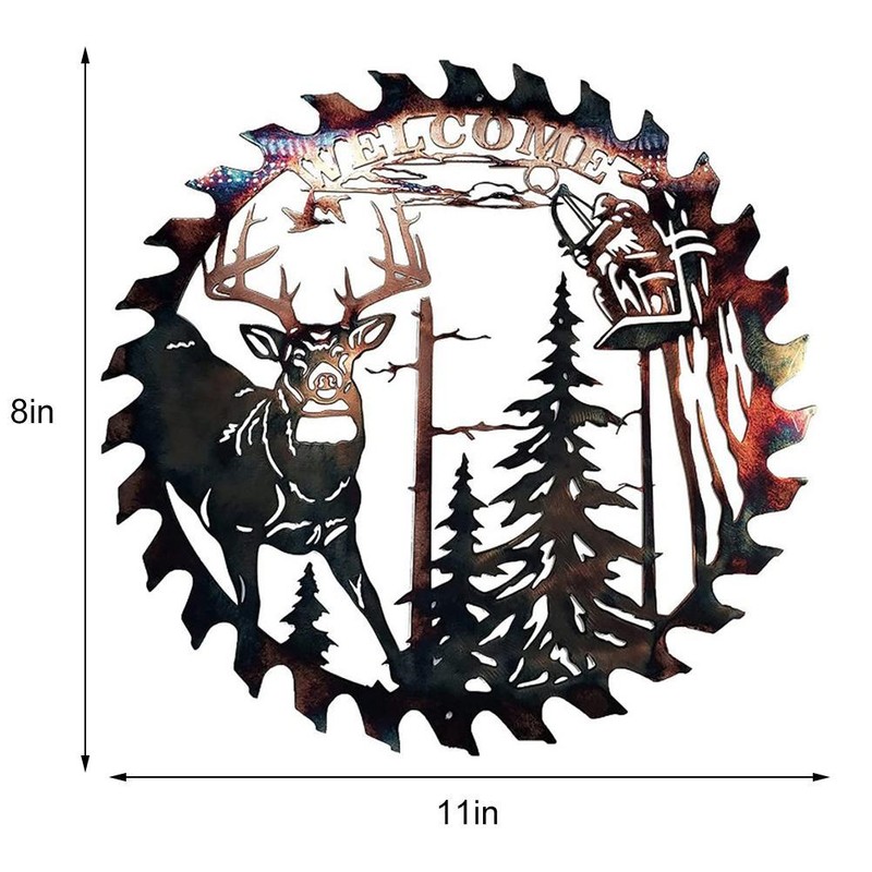Metal Wall Art Cut Decor Elk Saw Blade Wall Deer