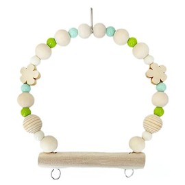 Made in Japan, Safe and Safe Material, Natural Wood, Buddy Parrot, Bunki, Small Bird, Swing, S, Toy, Athletic, Stainless Steel, For Small Animals, Type NA (Small Size Approx. 5.5 x 5.5 inches (14 x 14