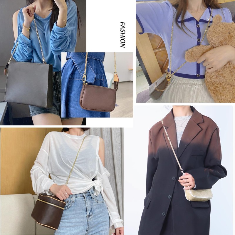 Hongbaite 3 Pack Silver (45cm+95cm+125cm) Bag Chains for Womens Handbags,