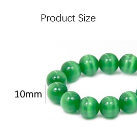 TNSRAY Bracelet Real Stones Elastic, Lava Bracelet for Women, Natural Stone Healing Stones, Bracelet Yoga Bracelet Healing Reiki Energy Therapy, Balance, Good Luck Gemstone for Men Women, Green,