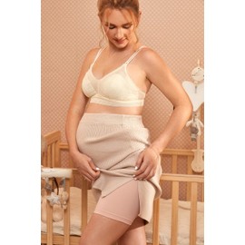Gratlin Women's Seamless Maternity Shapewear for Dresses Pregnancy Shorts Panties High Waist Mid-Thigh Underwear Gentle Rose Small