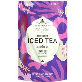 Harney & Sons Indigo Punch, Herbal Iced Tea, 15 Large Two Qt Teabags