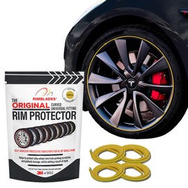 Rimblades Original Yellow Alloy Wheel Protectors - Fits Up to 24” x 4 Wheels | 9 Colour Options | Easy DIY Fit | Protects Against Kerb Rash | Car Exterior Accessory