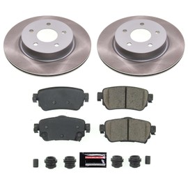 Power Stop SC8313 Rear Brake Kit With Semi-Coated Brake Rotors and Ceramic Brake Pads & Hardware For Nissan LEAF 2018-2021 | Nissan Rogue 2018-2020 | Nissan Rogue Sport 2019 [Application Specific]