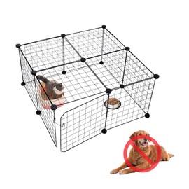 Cat Litter Box Dog Proof Enclosure: Dog Proof cat Feeding Station Cages Indoor Enclosure DIY Playpen Detachable Kennels Cats Crate, Size After Successful Assembly 29in*29in*14.56in
