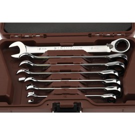 Paramount 7 Piece Metric Ratcheting Combination Wrench Set, 12 Points, 10mm-18mm