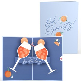 Lovepop® 3D Pop-Up Card Oh Spritz! Birthday Card with Aperol Spritz Cocktail for Girlfriend, Mother, Colleague, Summer, Italy, Includes Envelope and Hidden Compartment for Money and Vouchers