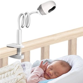 EYmann Universal Baby Monitor Holder-Flexible Baby Monitor Mount with 1/4 Screw,No Drilling Required Crib Camera Stand,Compatible with Arlo, Motorola, Hello Baby and Most Monitor Cameras(Clip On 0.8m)