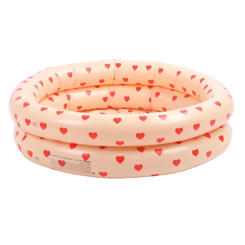 Round Inflatable Swimming Pool Vintage Heart Pattern Thicken Kids Paddling