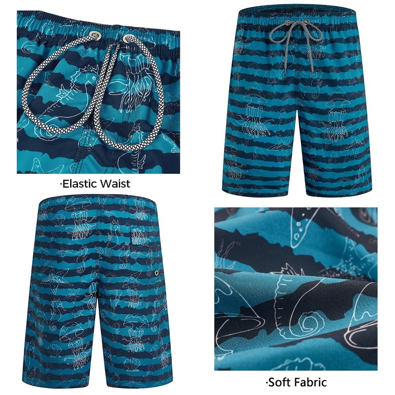 iCKER Men's Shorts, Swimming Trunks, Beach Shorts, Board Shorts, Quick-Drying