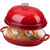 EDGING CASTING Enameled Oval Cast Iron Dutch Oven Pot with