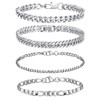 QJFHURB Men's Bracelet Stainless Steel Bracelet Men's Silver Bracelet Men's