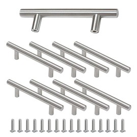 Niaciswe Handles for Kitchen Cabinets, Pack of 8 Furniture Handles, Cabinet Handles, Silver Handles, Furniture Kitchen Handles, Kitchen Cupboard Door Handles, T Bar Handles, Stainless Steel Handles,