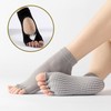 Non-slip Yoga Socks Toe Socks Pilates Aerobics B-Type Deep Grey 4ea