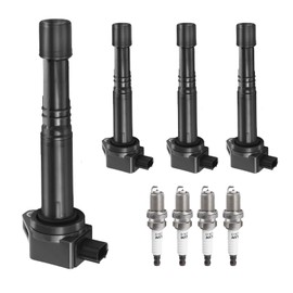 Ignition Coil Pack and Spark Plugs Kit fit for L4 2.4L 2008 2009 2010 2011 2012 Honda Accord, Honda CR-V CRV Civic SI Crosstour, 2013 2014 2015 Ac-ur-a ILX 2.4, UF602, Set of 4