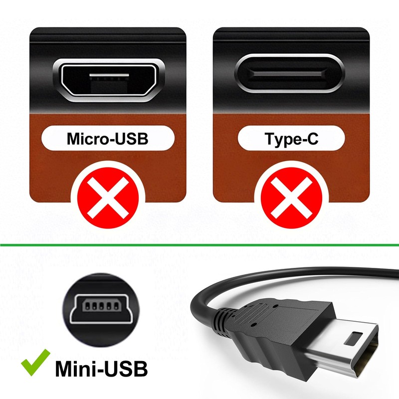 High Speed Mini-USB 2.0 Charging & Sync Cable Replacement for