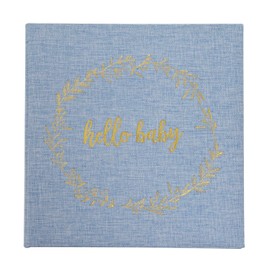 Kate & Milo Linen Baby Book, First 5 Years Memory Book, Newborn Milestone Journal, Baby Boy Keepsake, Denim Blue