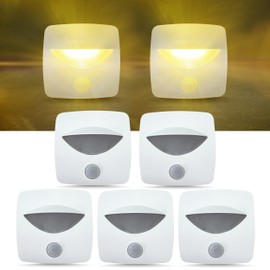 Command Electronics 12V LED Motion Activated Step Light – Surface Mount Security Light & Motion Detector – Clear Lens – OEM RV, Camper, Bus, Truck, & Trailer – 2.5"x2.5"x1" – White Frame 5-Pack