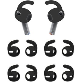 ALXCD Sport Ear Tips Compatible with Galaxy Buds 3 Earbuds SM-R530NZAFXAR, 4 Pairs Sport Anti-Slip Eartips Replacement Silicone Earbuds Tips, Compatible with Galaxy Buds 3 SM-530N 4 Pairs Black