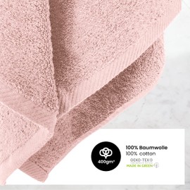 BaSaTex - Set di asciugamani per ospiti, confezione da 5 - Asciugamani in spugna con anello di sospensione in morbida cotone da 30x50 cm - Asciugamani per ospiti certificati Öko-Tex Standard 100