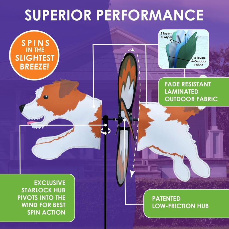 Premier Kites Petite Spinner Jack Russell – Whimsical Wind Spinner
