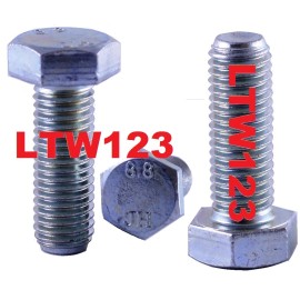 JH (1 Pc) M12-1.75x40 Full Thread Coarse Class 8.8 Hex Cap Screw Bolt Zinc