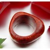 Ring made of coral foam coral red solid smooth coral
