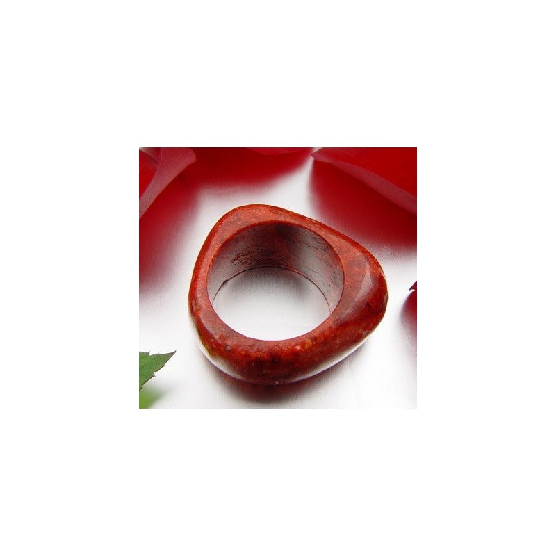 Ring made of coral foam coral red solid smooth coral