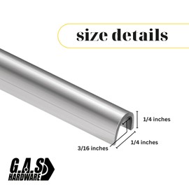 G.A.S Hardware Snap On Repair Track Cover 1/4" for Sliding Patio Glass Doors | Sliding Door Repair Replacement Stainless Steel | Fix Sliding Glass Door Track Cover (4 Feet - 2 Pack)
