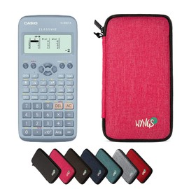 CALCUSO Economy Pack: Casio FX-83GT X in Blue and WYNGS Protective Case in Pink