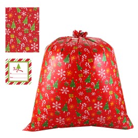 JOYIN 8 PCs Christmas Jumbo Big Gift Bags Heavy Duty 36” x 44” with Gift Tags for Large Gifts, Christmas Season, Gift Giving, Holiday Presents or Decorations