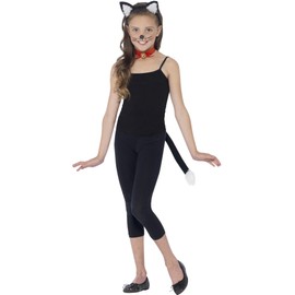 Smiffys Cat Kit, Black with Ears, Collar & Tail, Children's Animal Fancy Dress, Animal Dress Up Accessories