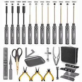 Powerhobby RC Tool Set Screwdriver Pliers Wrench, Body Reamer Stand Camber Gauge Shock-Absorbing plier