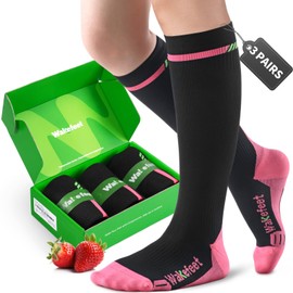 WAKEFEET Medical Compression Socks Men Women 3 Pairs, Compression Stockings 20-30mmHg for Relieving, Recovery