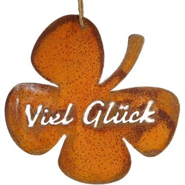 Clover Leaf Good Luck 19 x 19 cm Rust Look Window Decoration Wall Decoration GTT J330