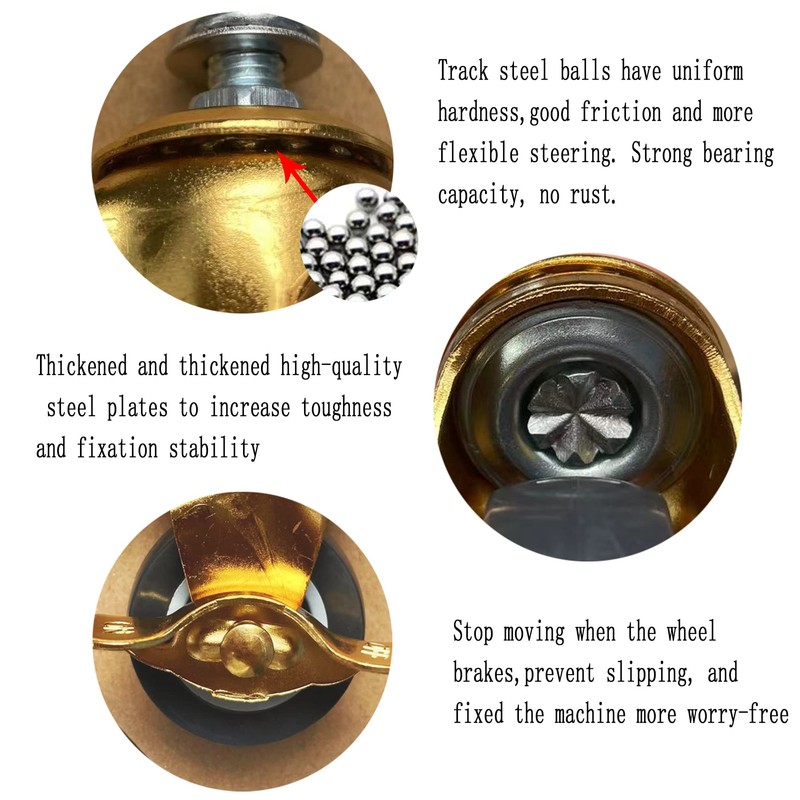 BAISASY 2 Inch Stem Caster Wheels with Brake, Metric Size