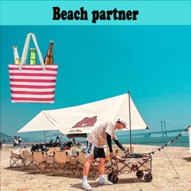 TAOZHUGONG Wine Shopping Bag, Wine Bag with Drink Dispenser, Picnic Bag with Leak-proof and Insulated Compartment, Leak-proof Picnic Bag for Beach, Travel, Picnic, Camping (Blue - B)