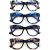 4 Pairs Women Bold Round Reading Glasses - Blue Light