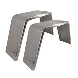 Heavy Duty 2-Pack Smooth Aluminum Flat Top Fenders - 34”L x 9”W x 15”H | Durable .063 Thickness for Optimal Trailer Protection & Stylish Design