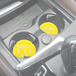 JUNAHAA - Posavasos para coche, paquete de 2 unidades de 2.75 pulgadas de diámetro, impermeable, antideslizante, universal, duradero, adecuado para la mayoría de interiores de automóviles, accesorio