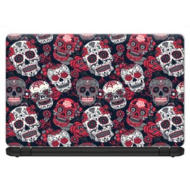 It's A Skin 15.6 inch Laptop Notebook Skin Vinyl Sticker Cover Decal Universal fit for 15.6" (May Require Trimming) HP Lenovo Apple Mac Dell Compaq Asus Acer/Sugar Skulls Red Black Dia de Los